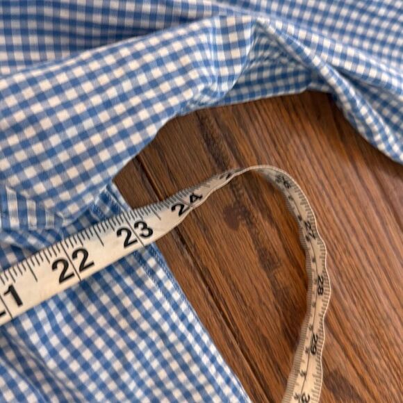 Gap oversized blue gingham cropped altered button down blouse large - Picture 5 of 8